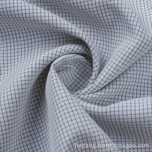 STOCK Check Bamboo fabric Anti-wrinkle Polyester Fabric